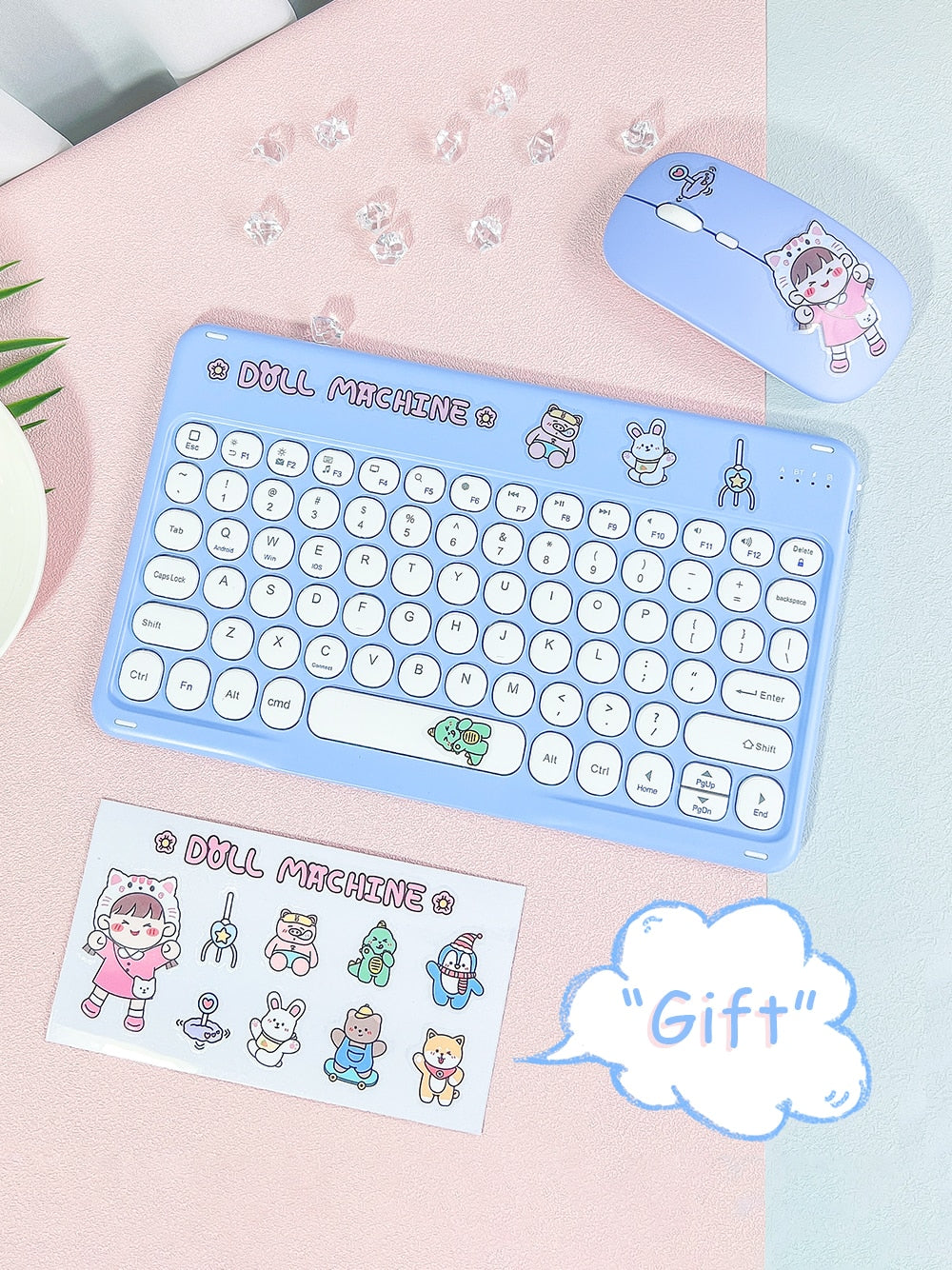 Pastel Wireless iPad Keyboard & Mouse by Kore Kawaii