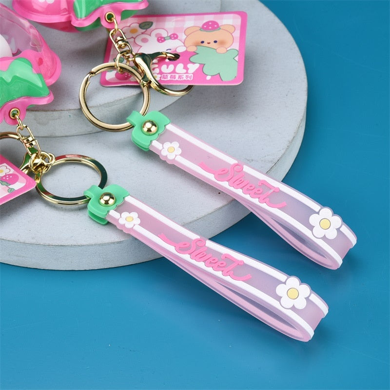 Strawberry Doll Keychain by Kore Kawaii