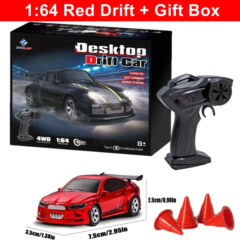 1/64 High-Speed Drift RC Car 4WD Remote Control Mini Racing Toy