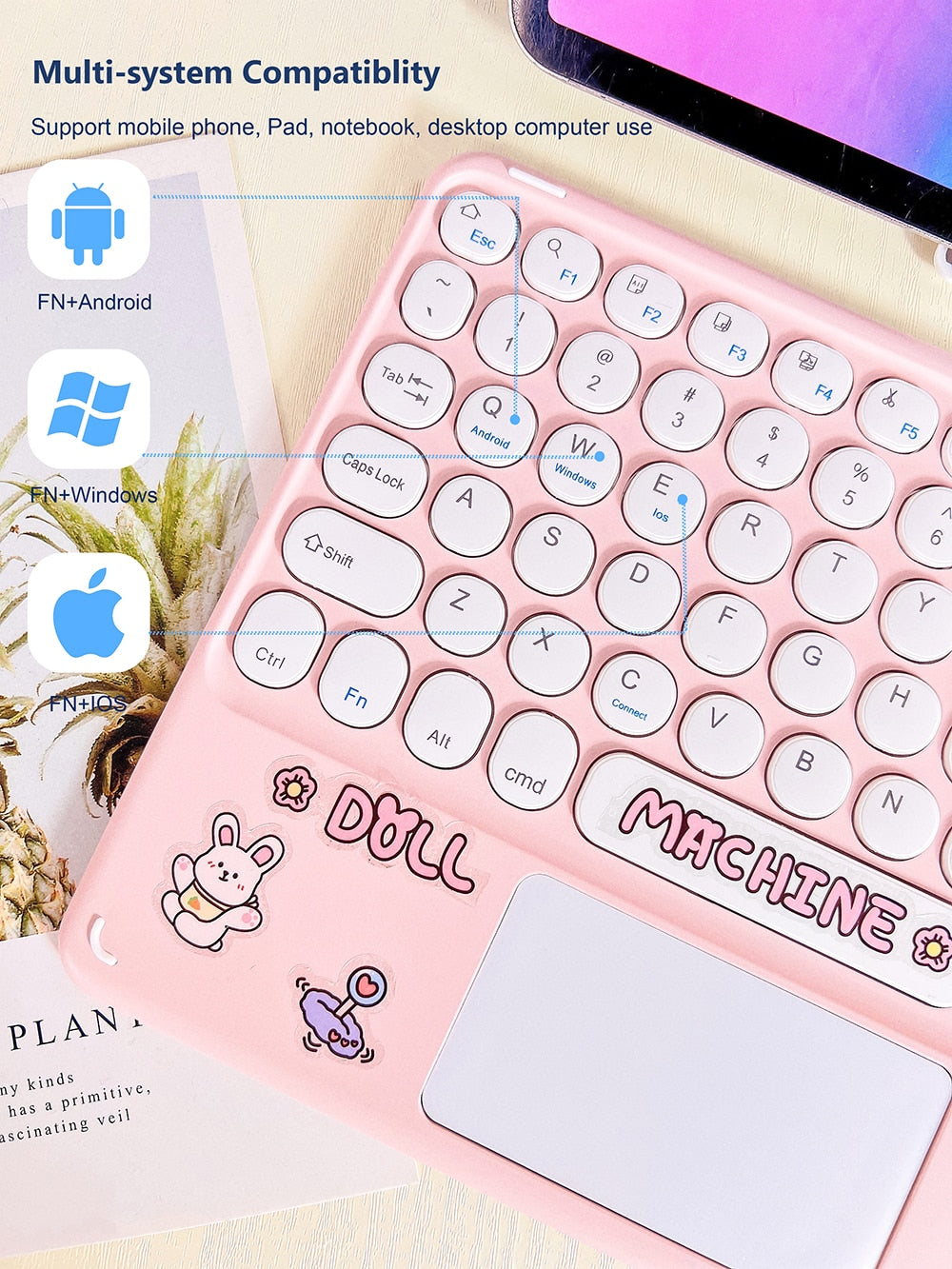 Pastel Wireless iPad Keyboard & Mouse by Kore Kawaii
