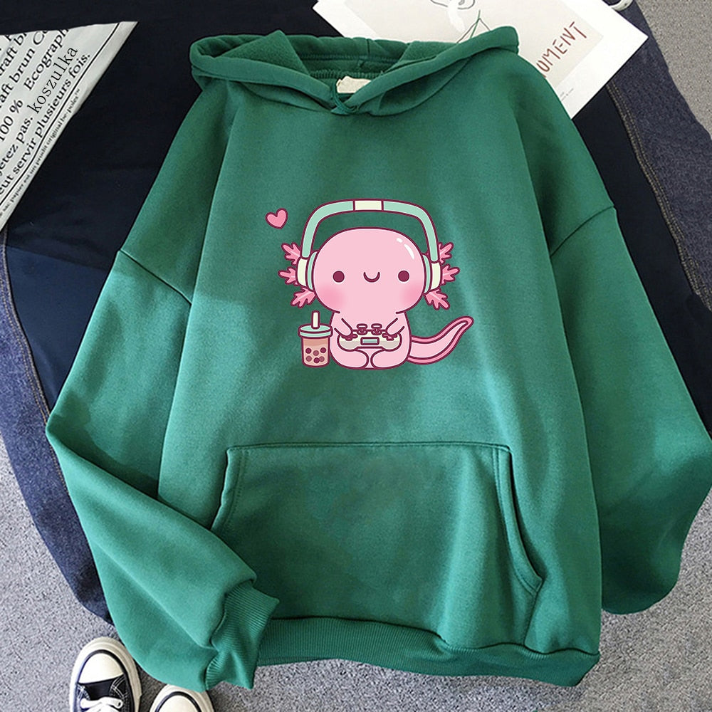 Axolotl Gamer Hoodie by Kore Kawaii