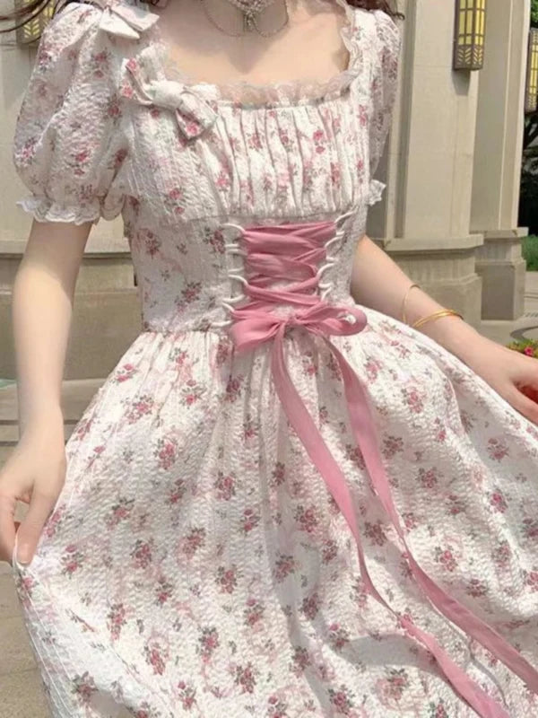 Kawaii Cottagecore Floral Beauty Dress