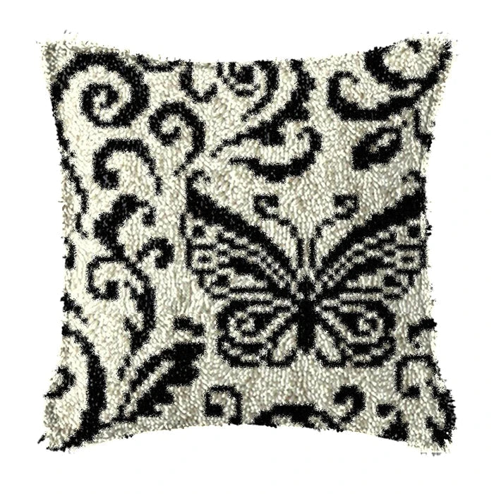 Knot Pillow Package Latch Hook Kit Cushion Pillowcase Kussen Set For Needlework DIY Butterfly Flower Plant Series Latch Hook Kit