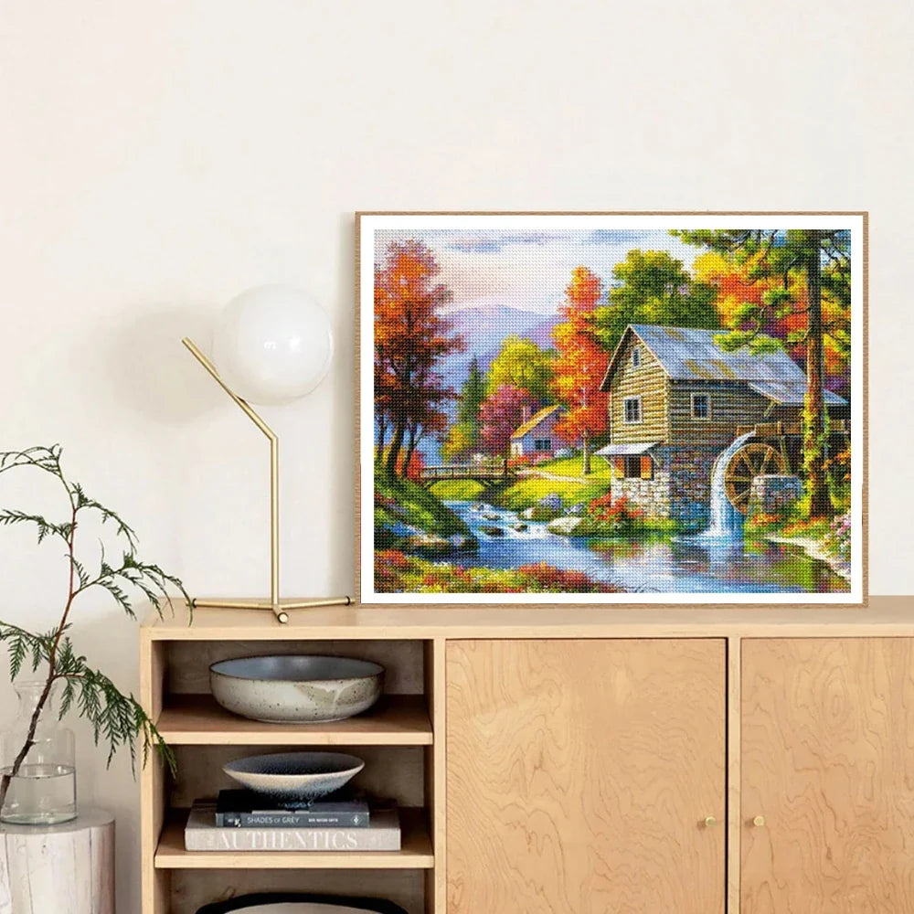5D Diamond Painting Landscape House Full Drill DIY Embroidery Kit