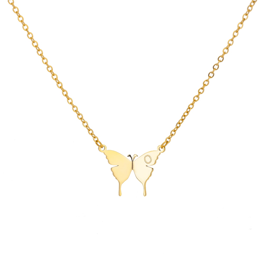 Butterfly Initial Letter Necklace by Kore Kawaii