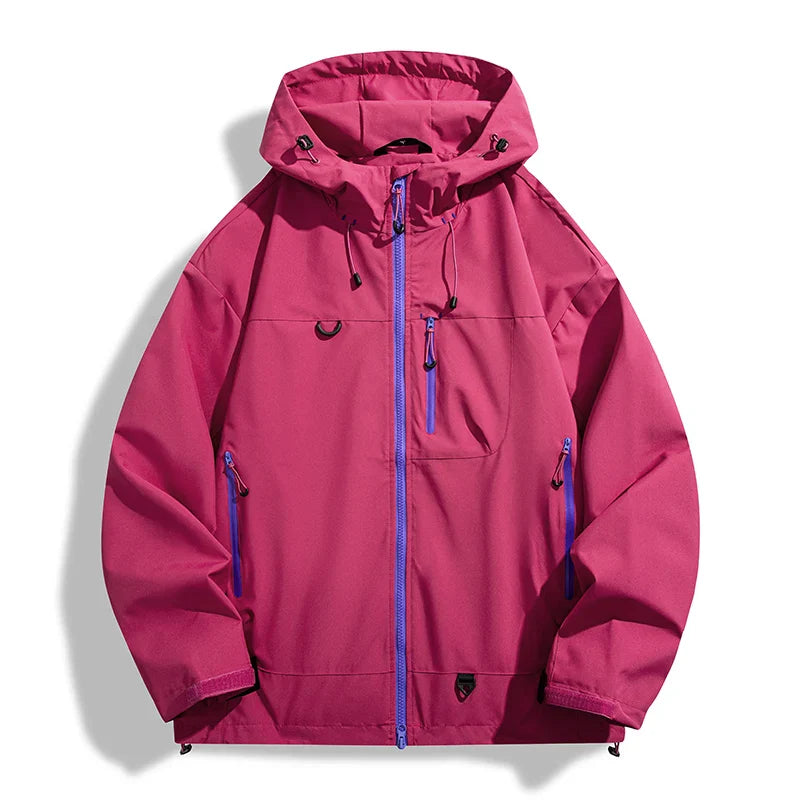 LNGXO Men Women Waterproof Hiking Jacket Trekking Camping Mountaineering Windbreaker Unisex Outdoor Sport Windproof Rain Coat