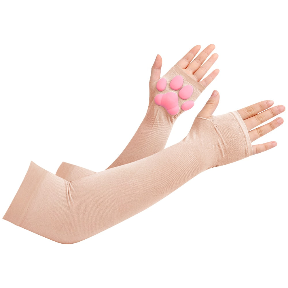 Kawaii Thigh High Cat Paw Sleeves