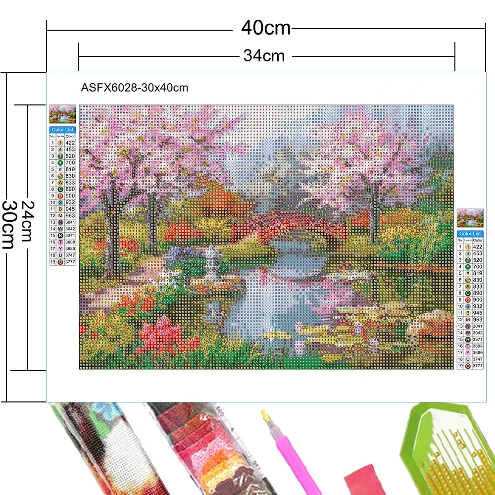 5D Diamond Painting Landscape House Full Drill DIY Embroidery Kit