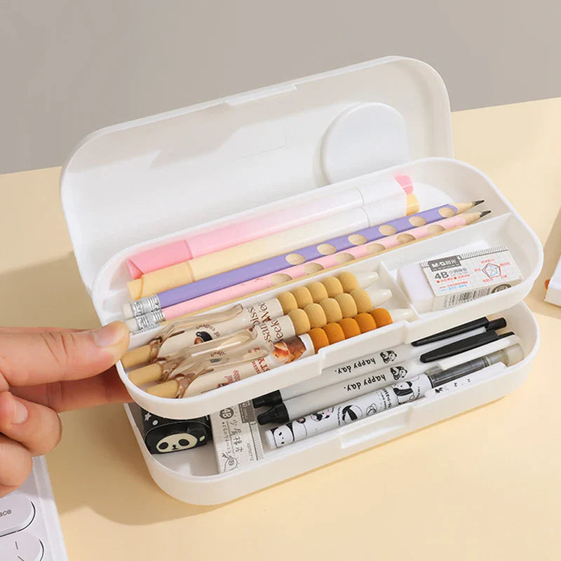 Kawaii Pastel Animal Cuties Double Tiered Pencil Case