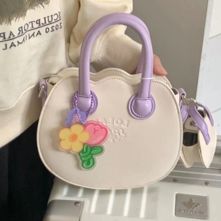 Kawaii White and Purple Tulip Bag