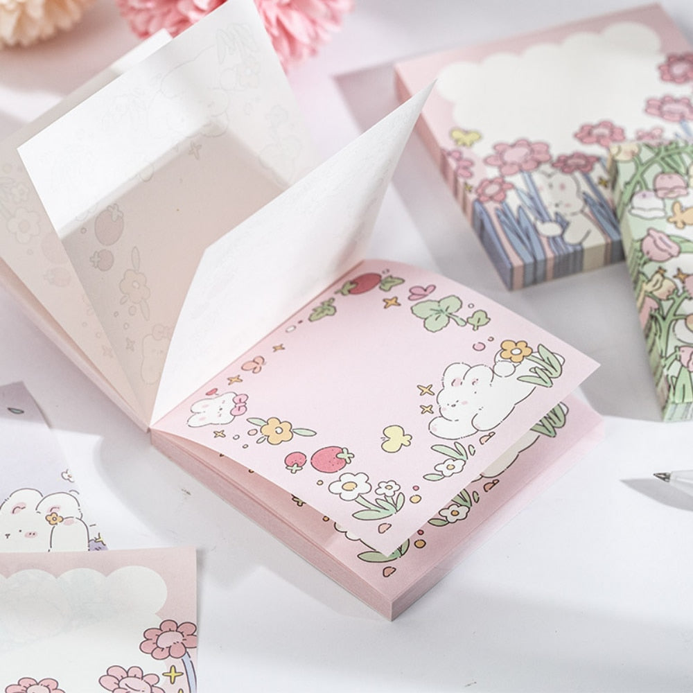 Kawaii Flower Bunny Memo Pad