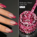 FOUR LILY 5ml Reflective Glitter Liner Nail Gel Polish Gold Silver Red Sparkling Nail Supplies UV/LED Varnish Painting Gel