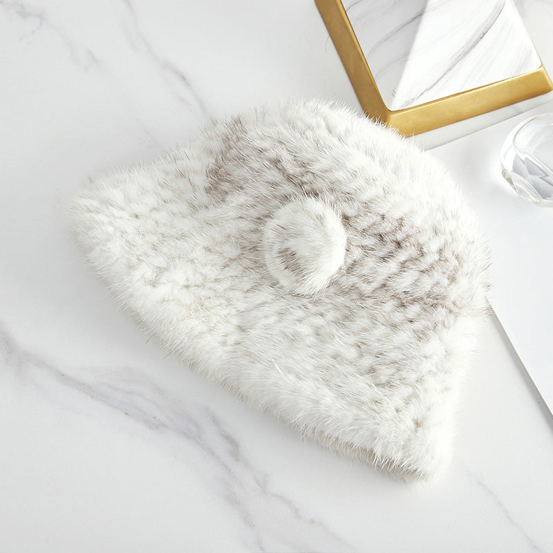 Mink Woven Fur Hat Women's Camellia Flower Bucket Hat by Firelady Fur