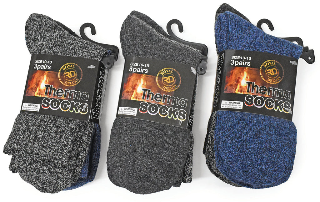 6-Pack Men’s Thermal Socks Size 10-13 by Infinite Basics