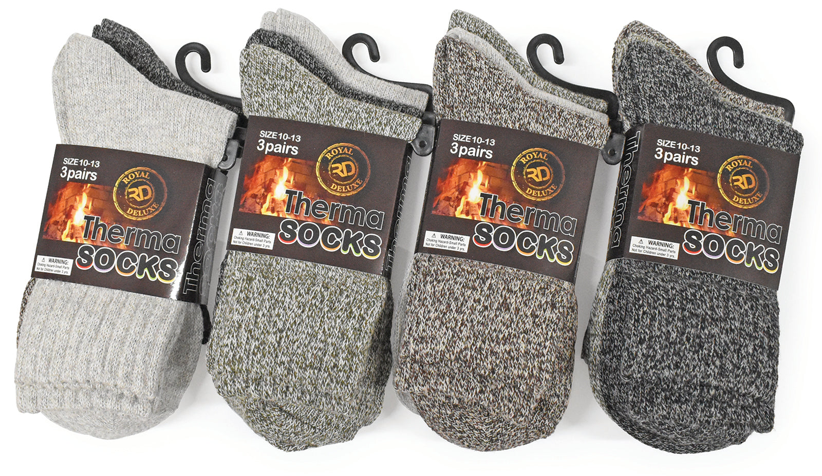 6-Pack Men’s Thermal Socks Size 10-13 by Infinite Basics