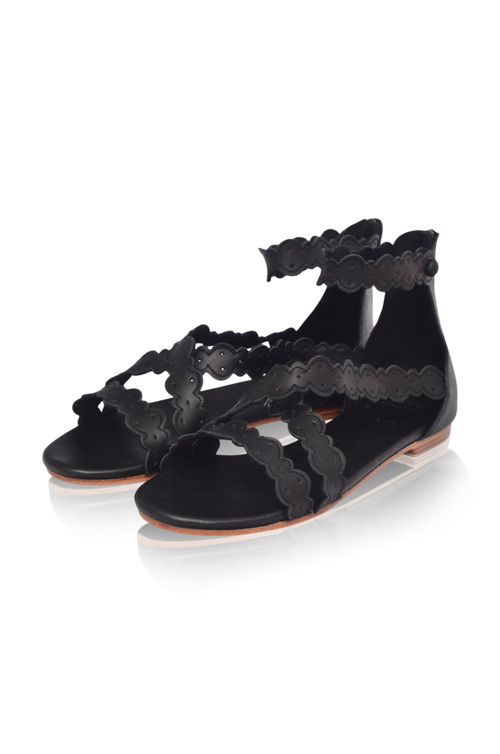 Salty Sea Criss Cross Leather Sandals by Bali ELF