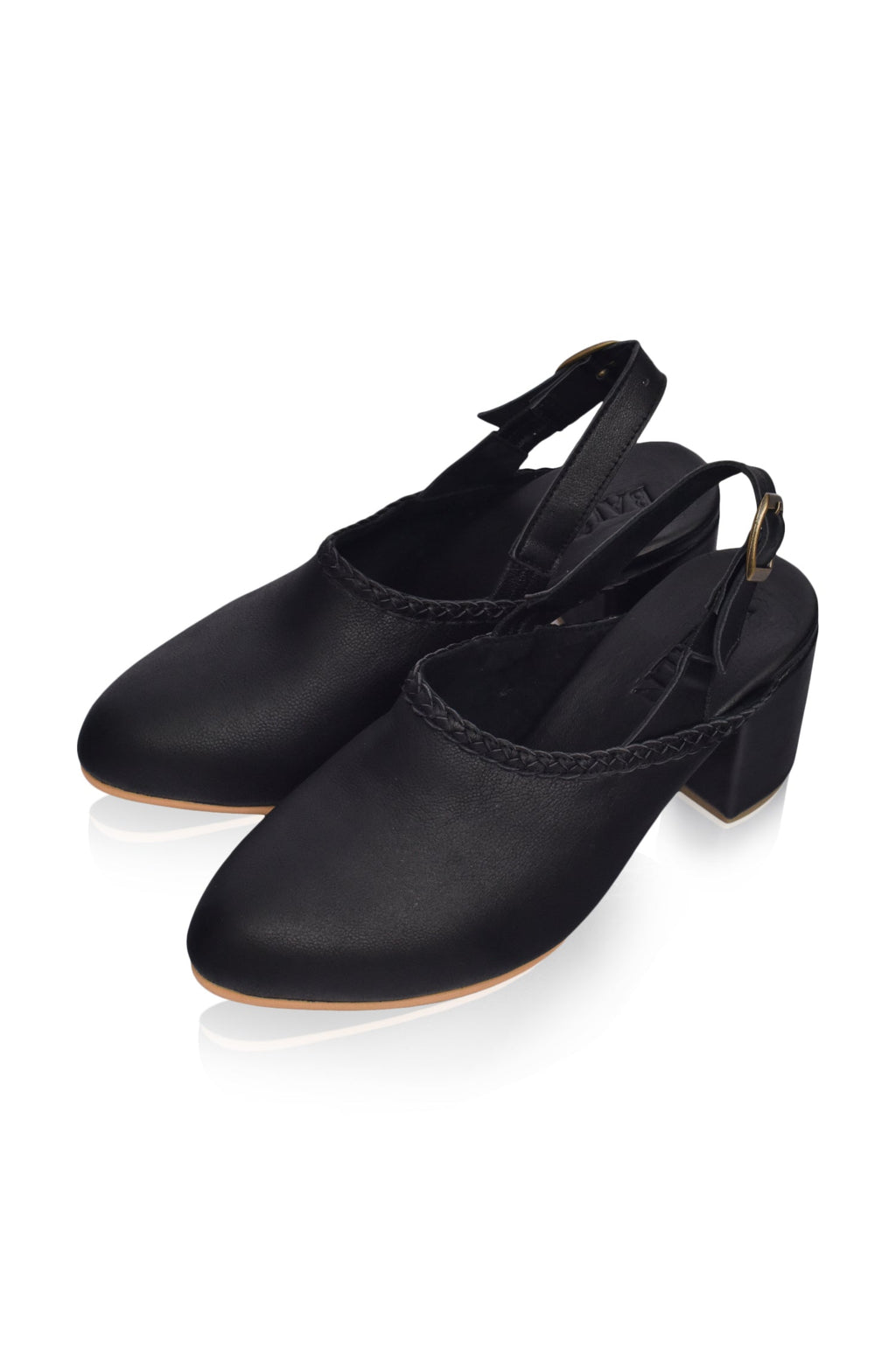 Savage Leather Slingback Heels by Bali Lane