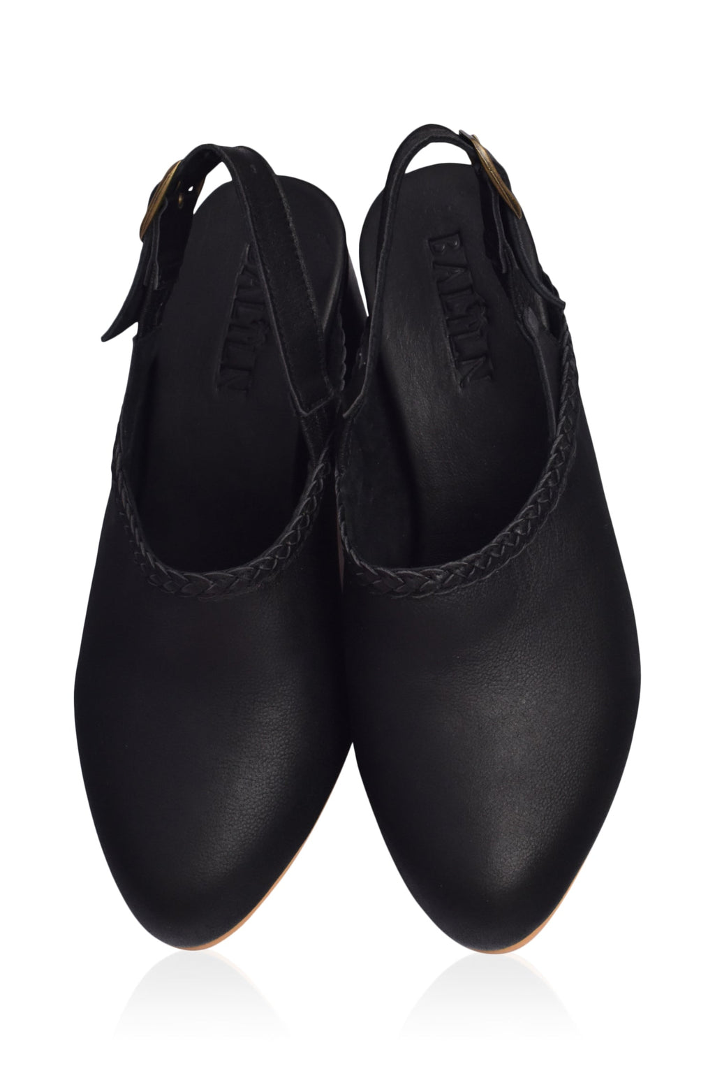 Savage Leather Slingback Heels by Bali Lane