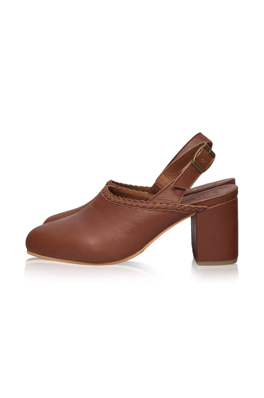 Savage Leather Slingback Heels by Bali Lane