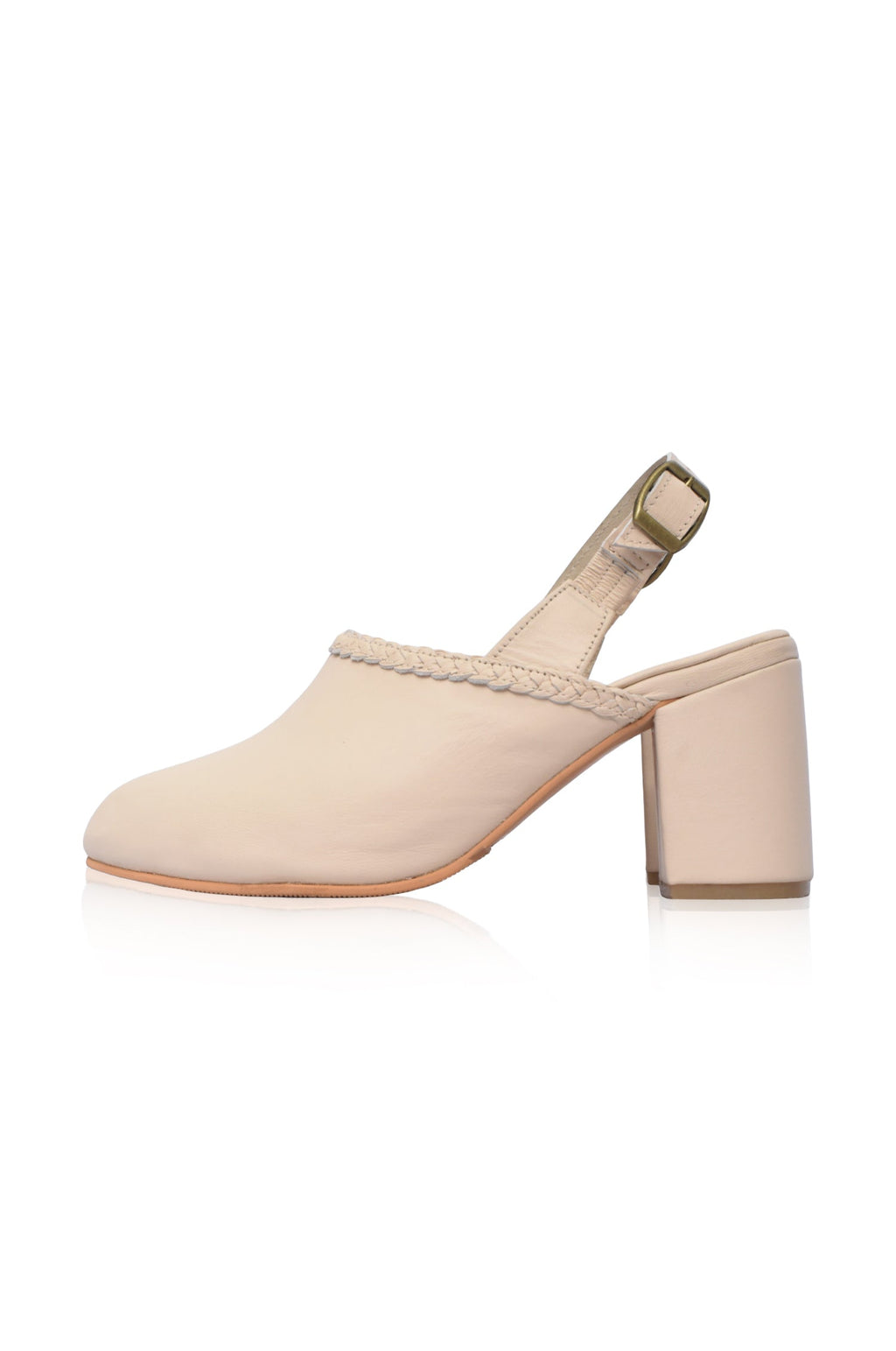 Savage Leather Slingback Heels by Bali Lane