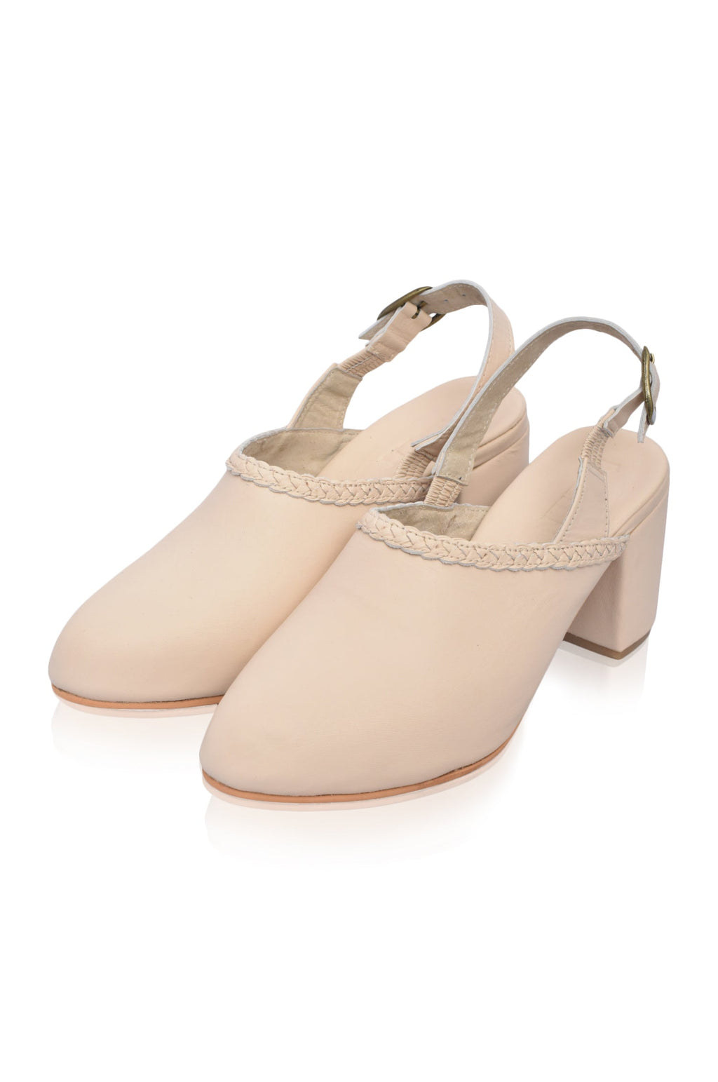 Savage Leather Slingback Heels by Bali Lane
