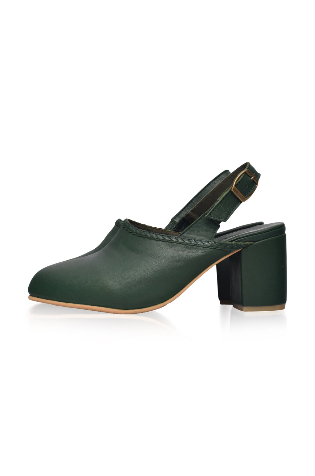 Savage Leather Slingback Heels by Bali Lane