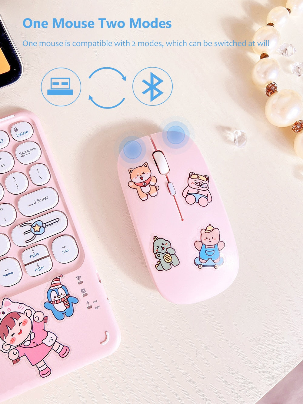 Pastel Wireless iPad Keyboard & Mouse by Kore Kawaii