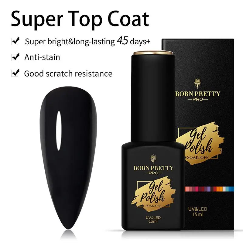 BORN PRETTY Milky Pink Rubber Base Gel Nail Polish Glitter 15ml Semi-Permanent Varnish Soak Off Self Leveling UV LED Gel