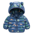 2023 Baby Girls Jackets For Kids Cartoon Bear Zipper Coats Autumn Boys Warm Hooded Down Jackets Children Christmas Outerwear