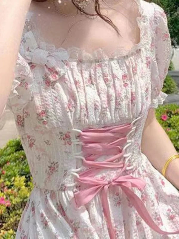 Kawaii Cottagecore Floral Beauty Dress