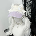 Kawaii Confused Kitty Summer Visor