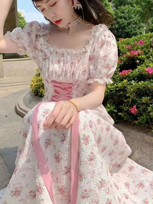 Kawaii Cottagecore Floral Beauty Dress