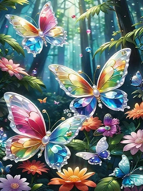 MomoArt Diamond Embroidery Butterfly Full Square Round Diamond Painting Animal DIY Cross Stitch Mosaic Colorful Handicraft