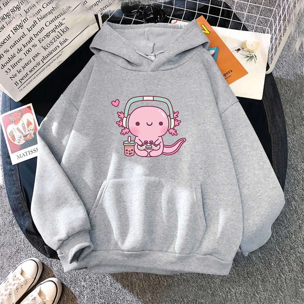Axolotl Gamer Hoodie by Kore Kawaii