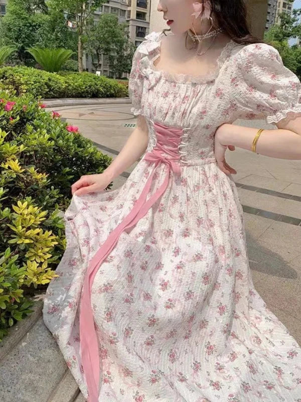 Kawaii Cottagecore Floral Beauty Dress