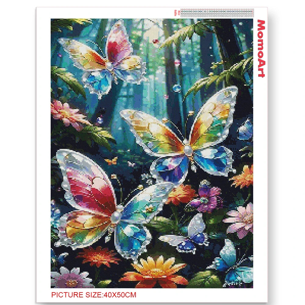 MomoArt Diamond Embroidery Butterfly Full Square Round Diamond Painting Animal DIY Cross Stitch Mosaic Colorful Handicraft