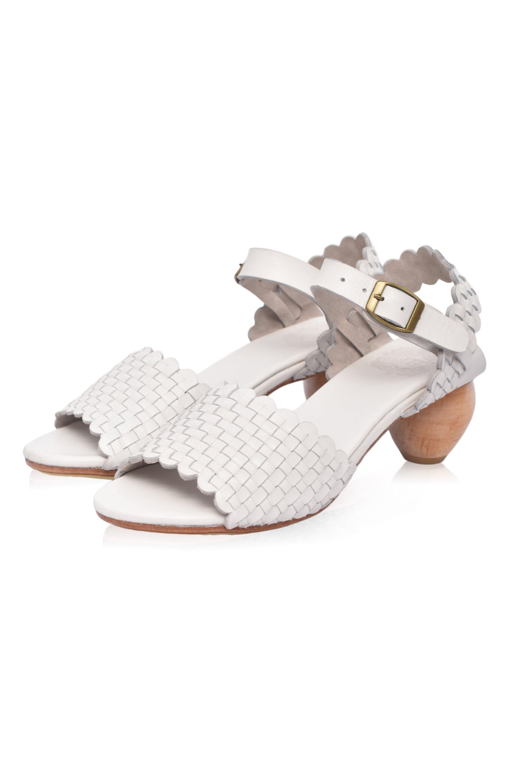 Sicily Wooden Heel Woven Sandals by Bali ELF
