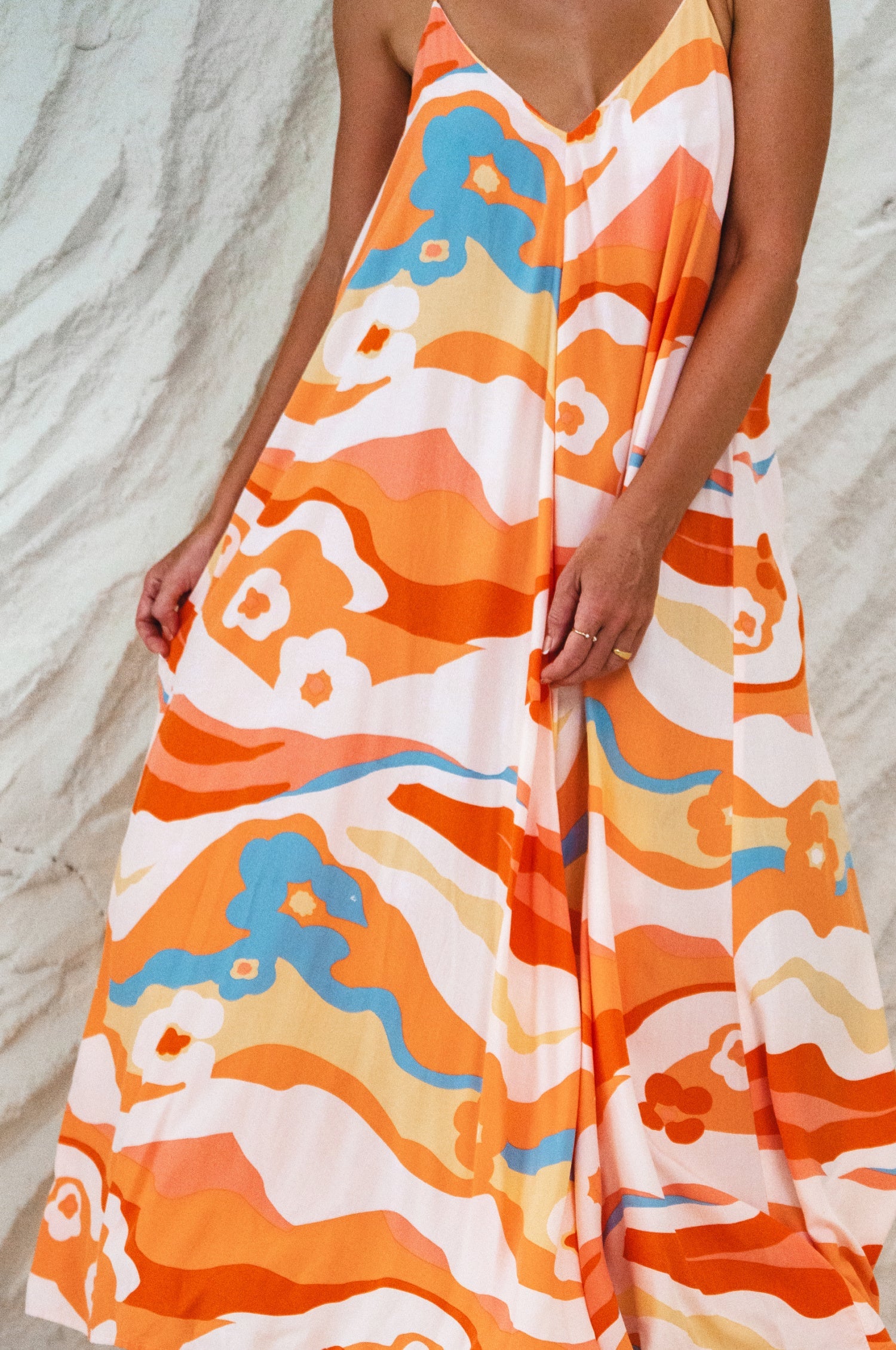 Silky Wind Strappy Maxi Dress by Bali ELF