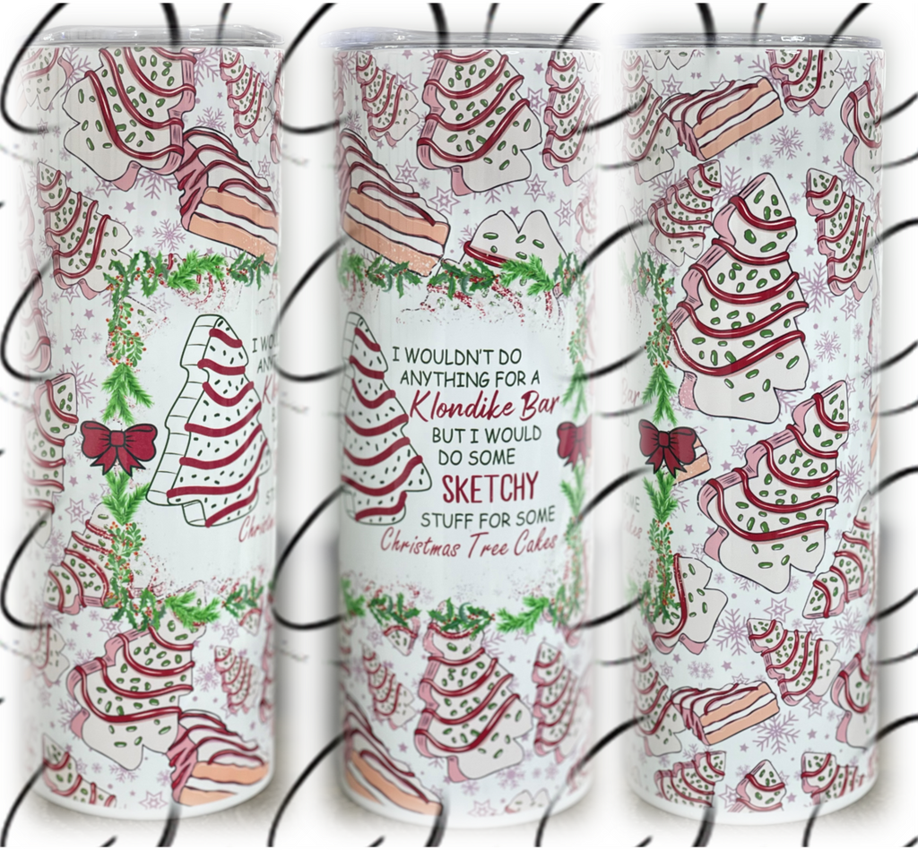 Sketchy Christmas Trees 20oz Skinny Tumbler by All The Right Perks LLC