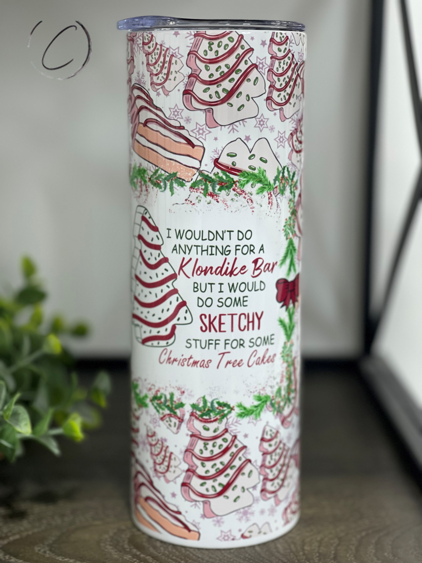 Sketchy Christmas Trees 20oz Skinny Tumbler by All The Right Perks LLC