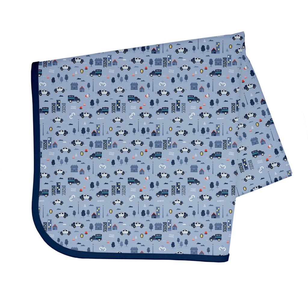 Be Brave - Police Patrol Splash Mat - A Waterproof Catch-All for Highchair Spills and More! by BapronBaby