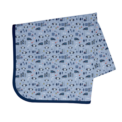 Be Brave - Police Patrol Splash Mat - A Waterproof Catch-All for Highchair Spills and More! by BapronBaby