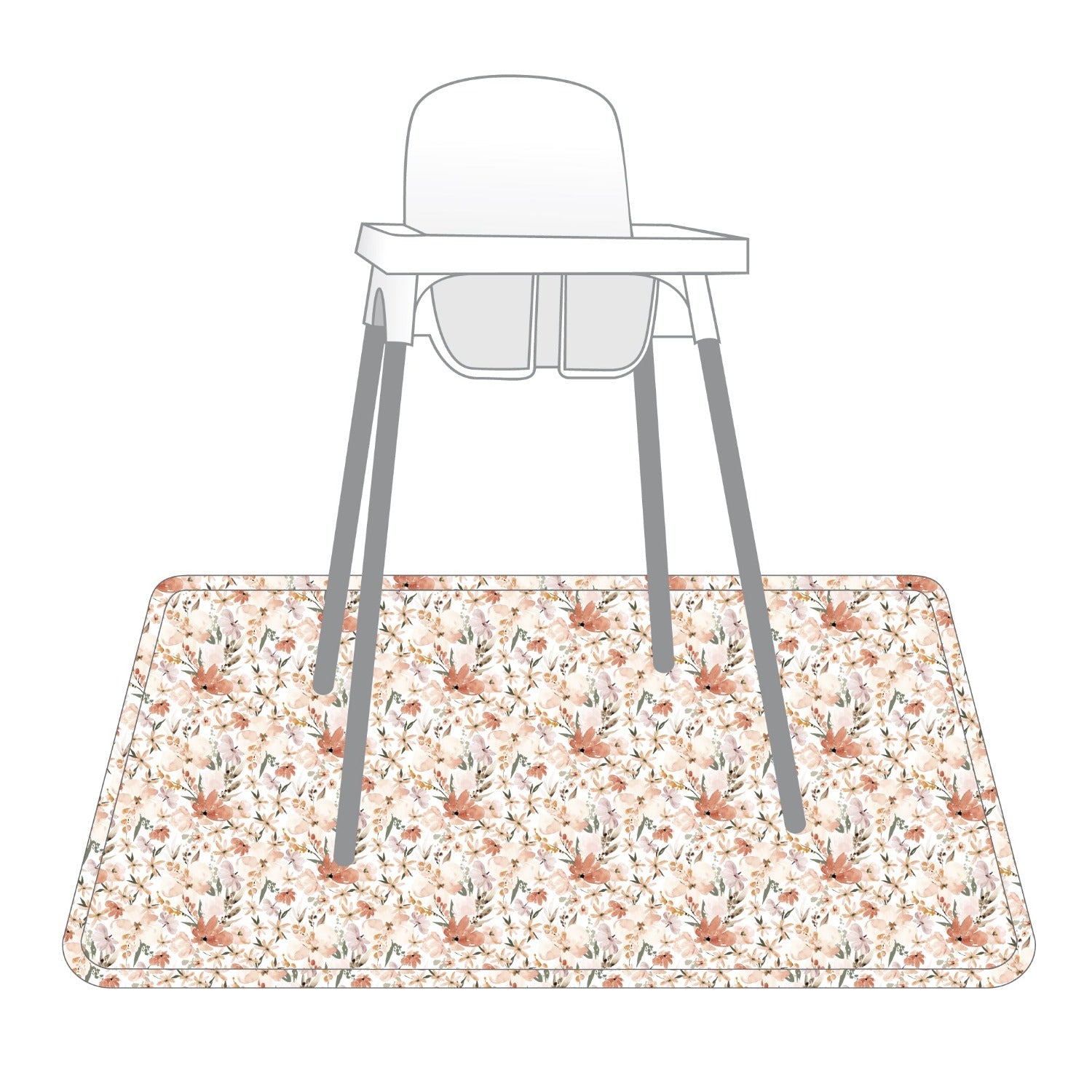 Peachy Dreams Splash Mat - A Waterproof Catch-All for Highchair Spills by BapronBaby