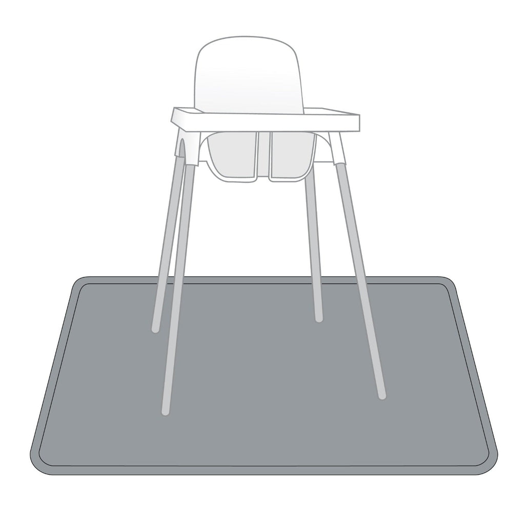 Solid Slate Minimalist Splash Mat - A Waterproof Catch-All for Highchair Spills and More! by BapronBaby
