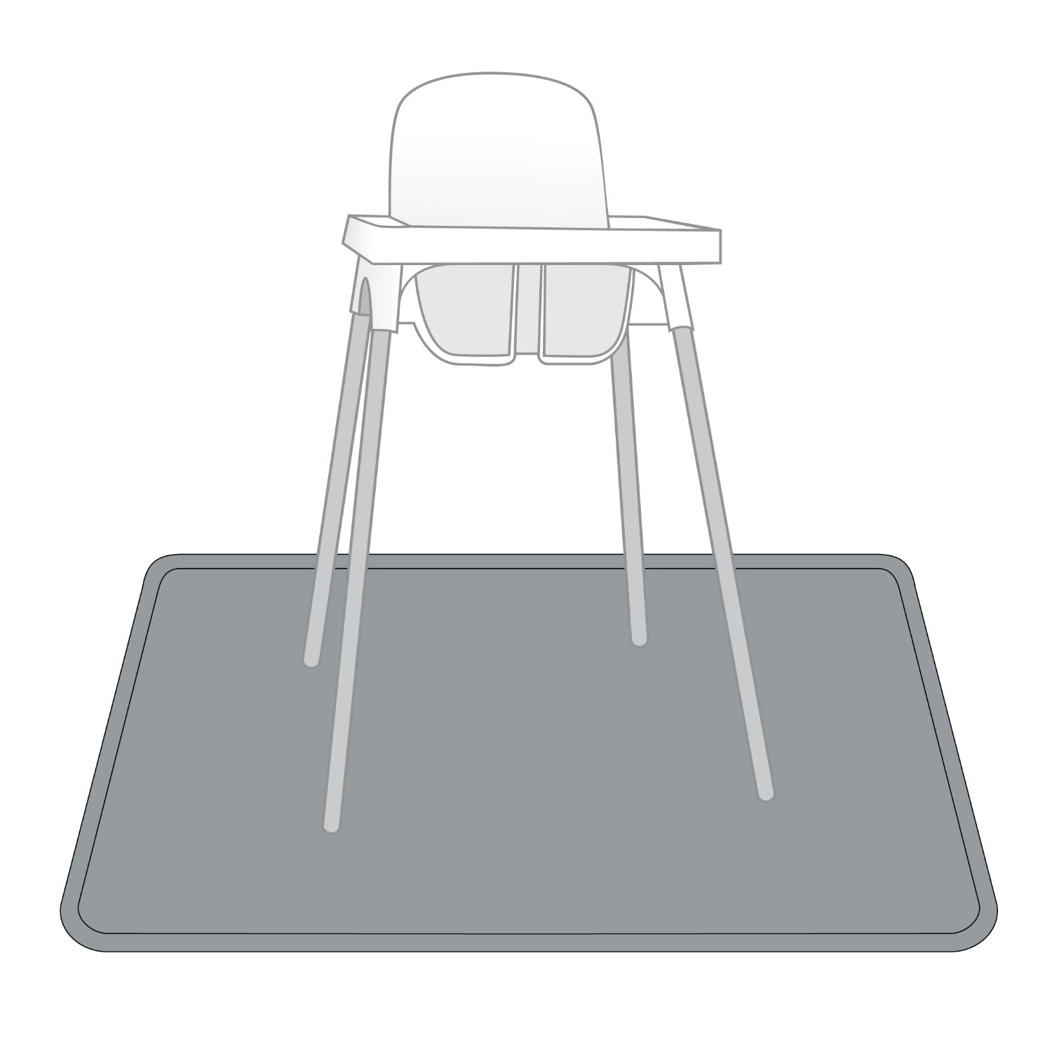 Solid Slate Minimalist Splash Mat - A Waterproof Catch-All for Highchair Spills and More! by BapronBaby