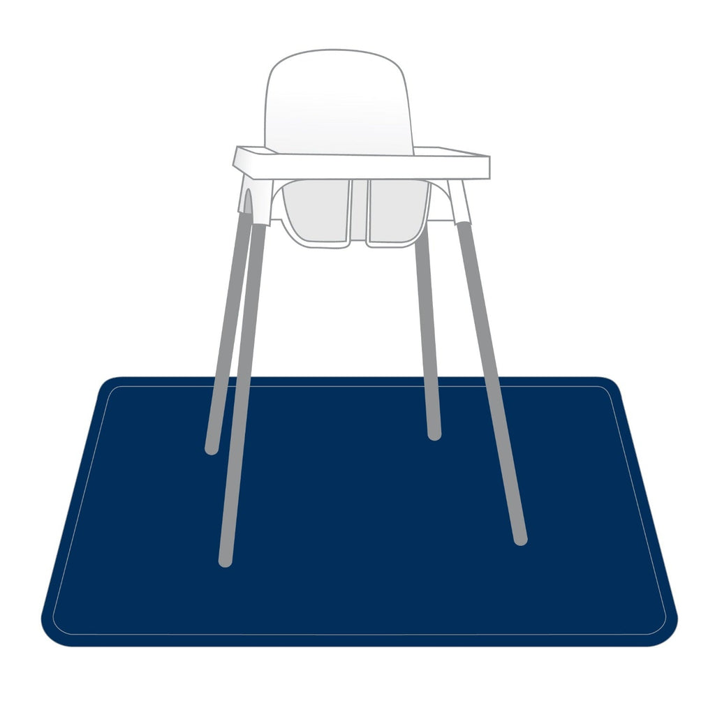 Solid Navy Minimalist Splash Mat - A Waterproof Catch-All for Highchair Spills and More! by BapronBaby
