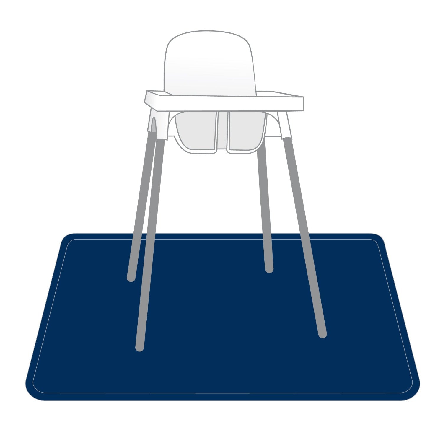 Solid Navy Minimalist Splash Mat - A Waterproof Catch-All for Highchair Spills and More! by BapronBaby