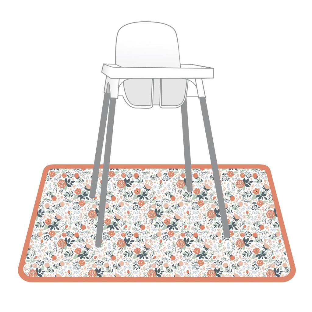 Vintage Rose Splash Mat - A Waterproof Catch-All for Highchair Spills and More! by BapronBaby