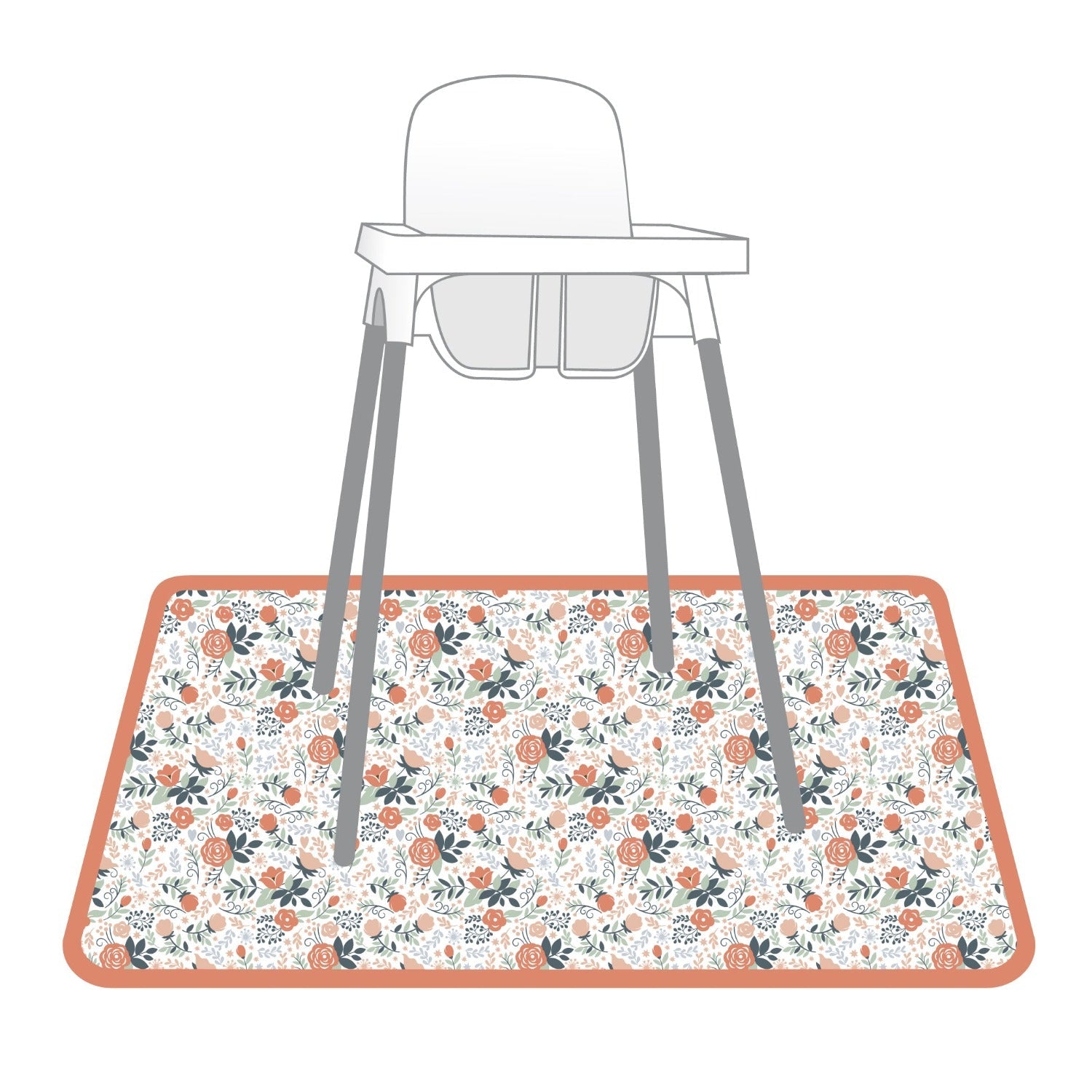Vintage Rose Splash Mat - A Waterproof Catch-All for Highchair Spills and More! by BapronBaby