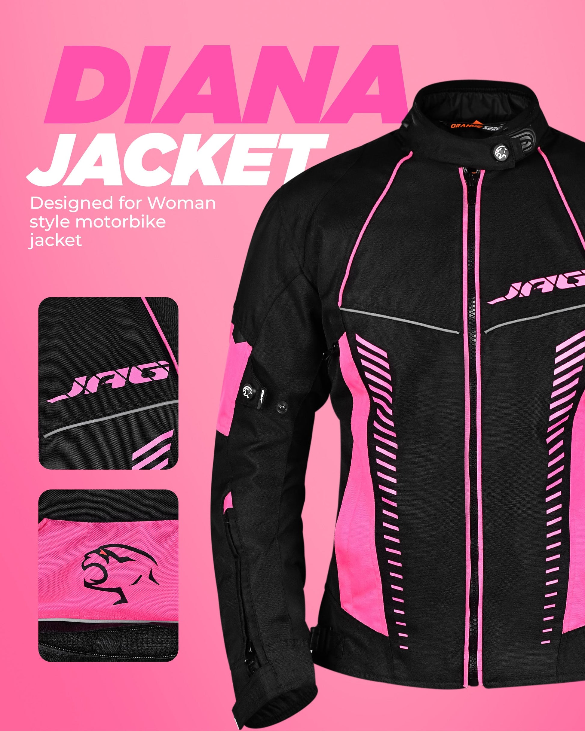 Diana Women's Motorcycle Jacket (Pink)
